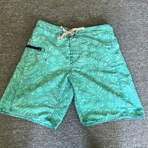 Green patterned Patagonia Shorts